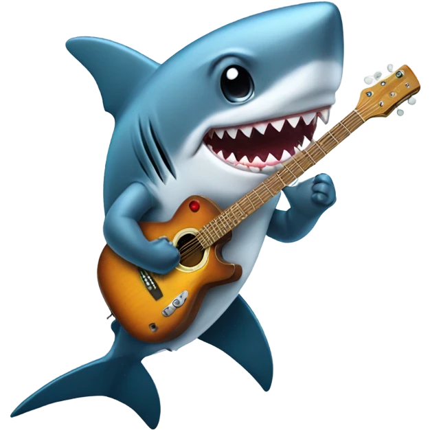 Shark with guitar  emoji