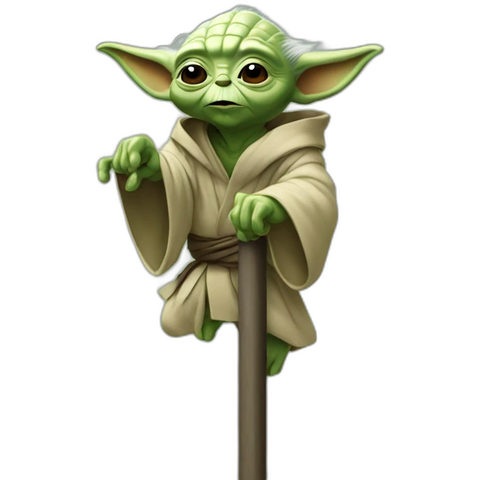 Yoda dacing on a pole emoji
