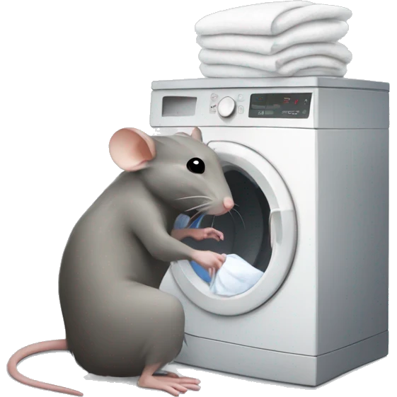 rat doing the laundry emoji