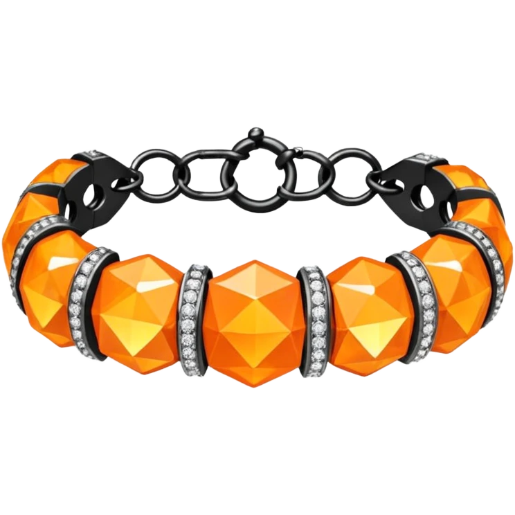 fantasy magic orange bracelet diamonds low poly emoji