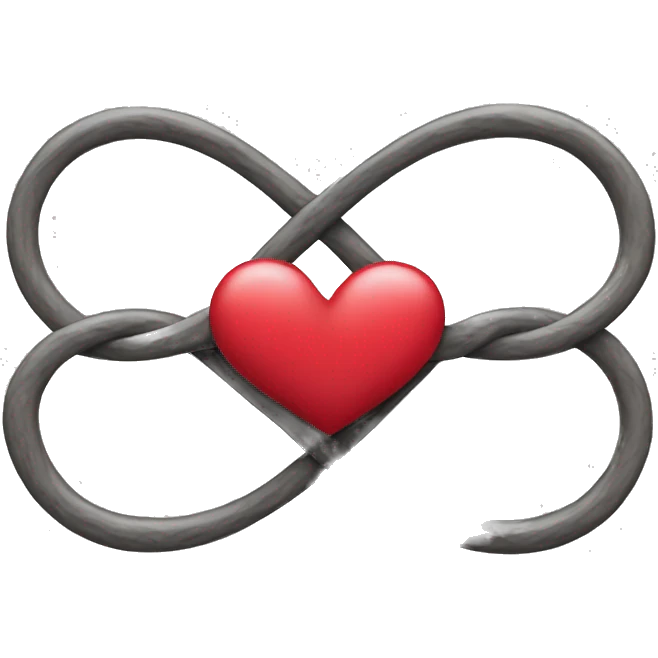 Infinity sign interlocked with a heart emoji