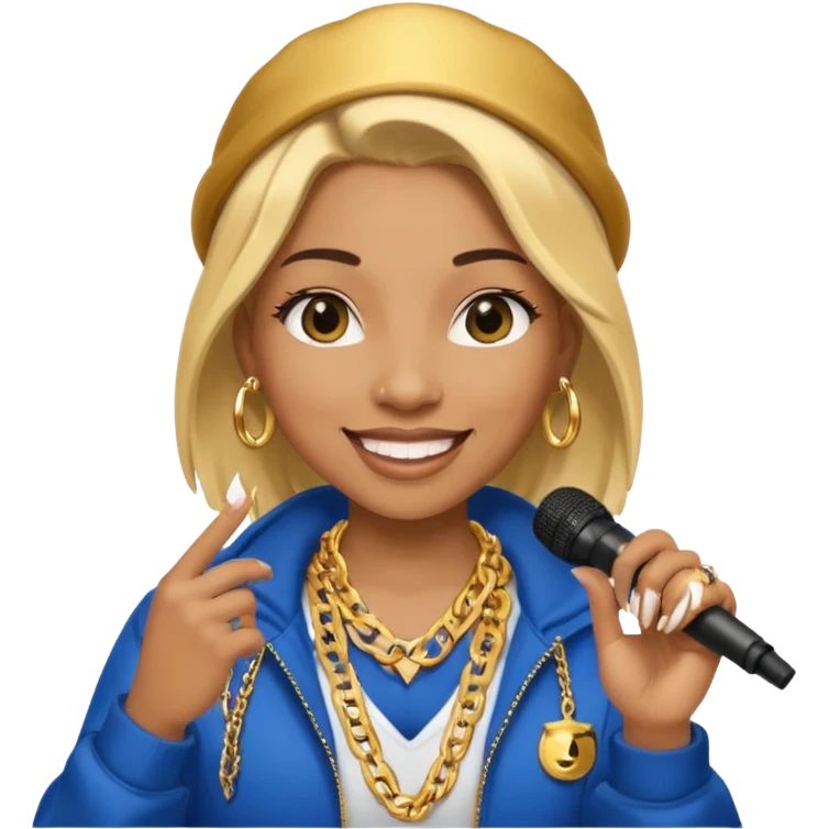 rapper woman with microphone emoji