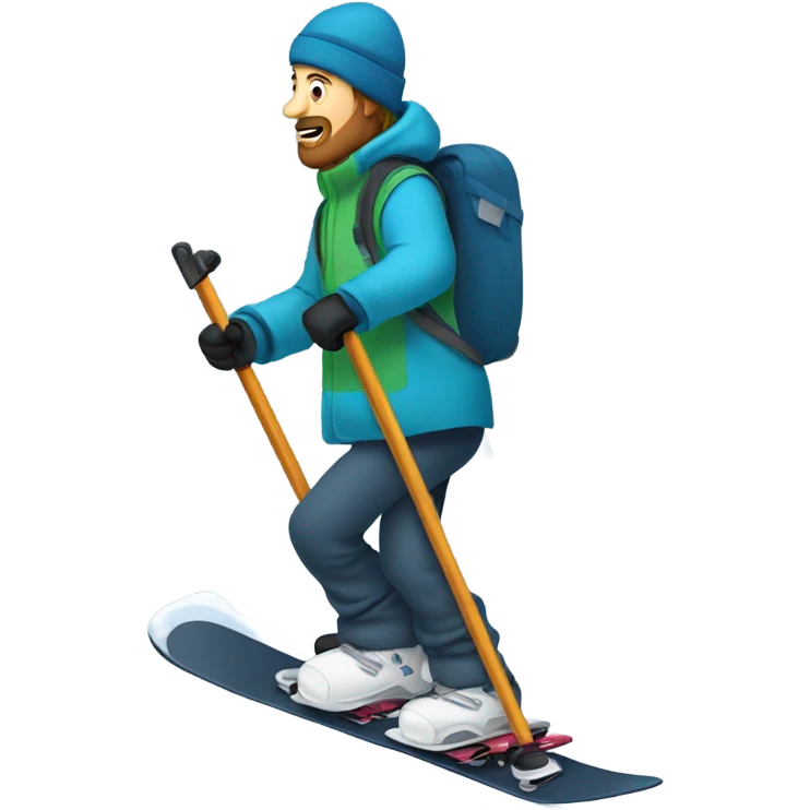 Snowboarding man on crutches emoji