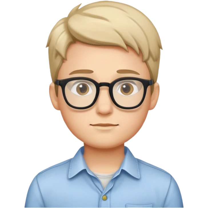 boy with glasses and casual shirt emoji