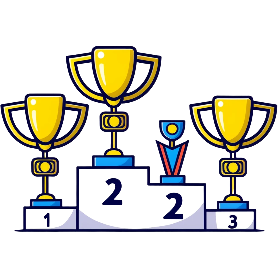 racing victory podium with three places for winners emoji