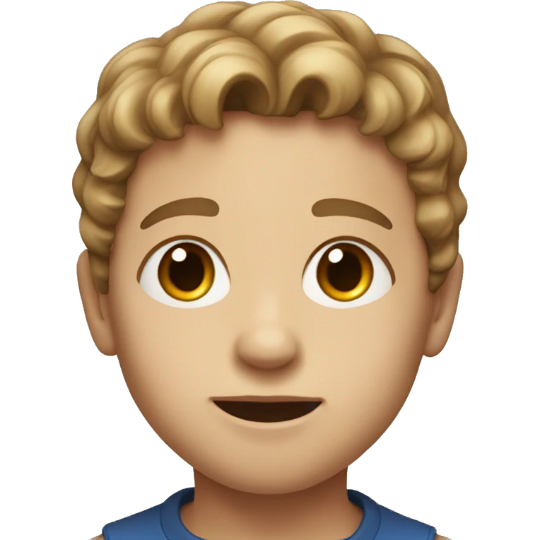 realistic portrait of a boy with light brown hair emoji