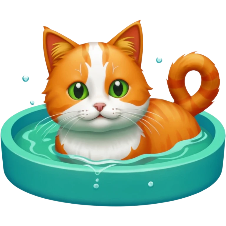 Cat in swimming pool  emoji