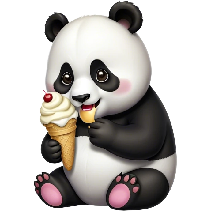 Panda eating ice cream emoji