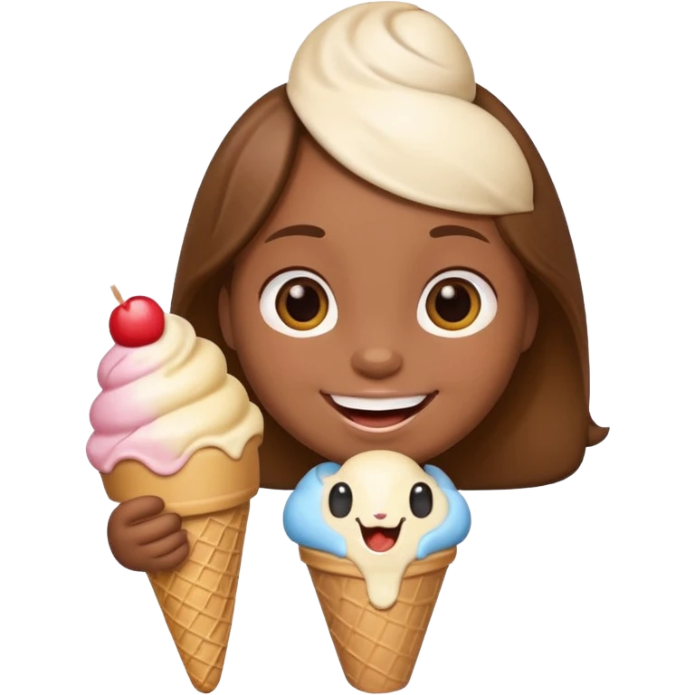 Labubu eating ice cream emoji