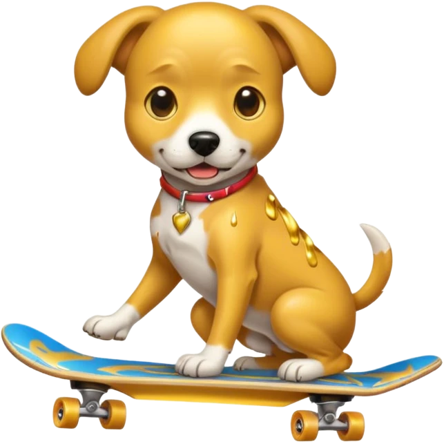 Dog dripped out riding skateblard emoji