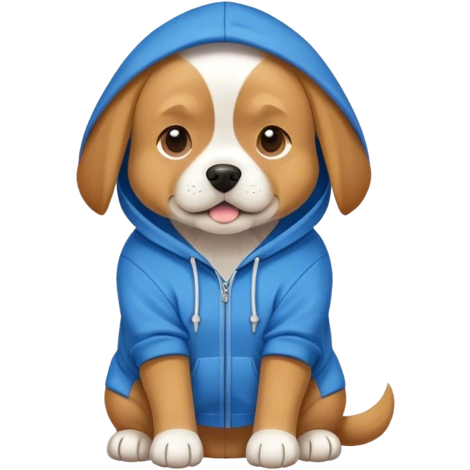 Dog wearing hoodie emoji