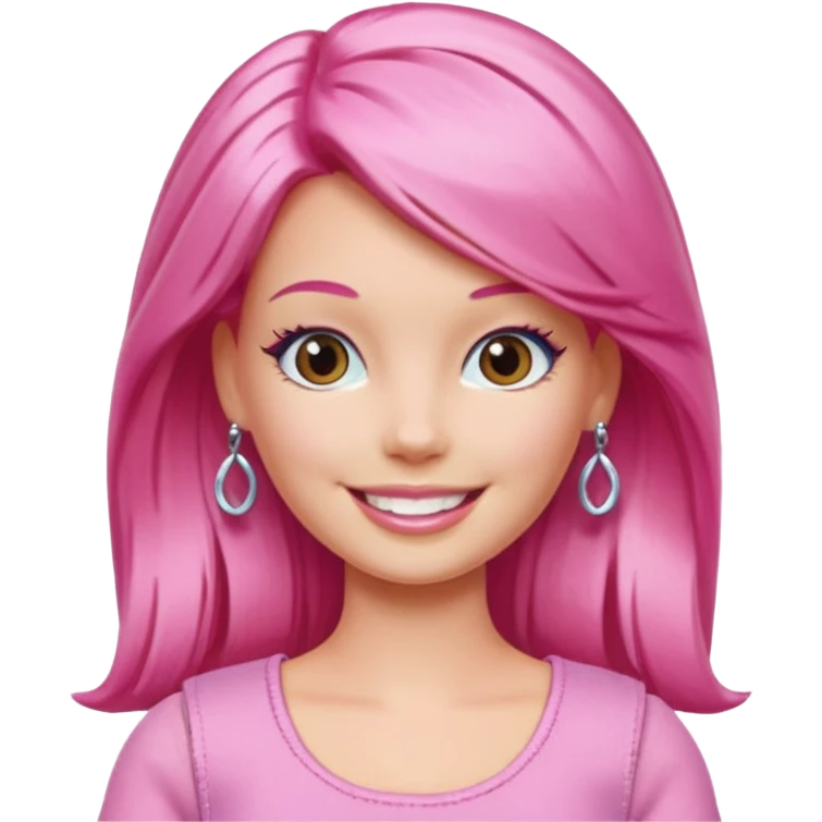 Barbie with pink hair emoji