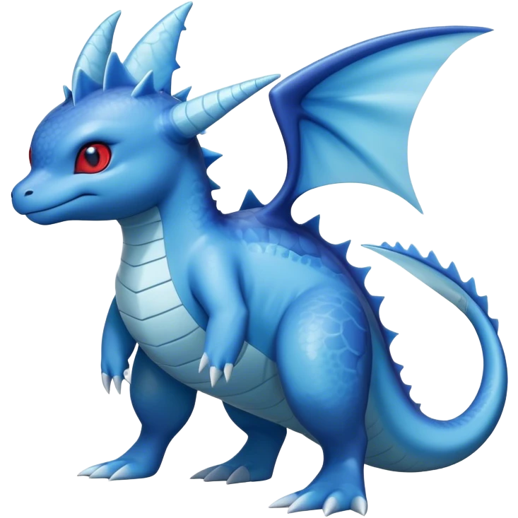 Edgy cool Lapras-Vaporeon-Pokémon-hybrid full body, four legs, red eyes,  emoji