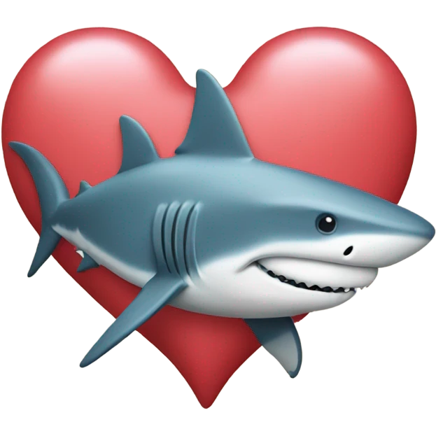shark holding a heart emoji