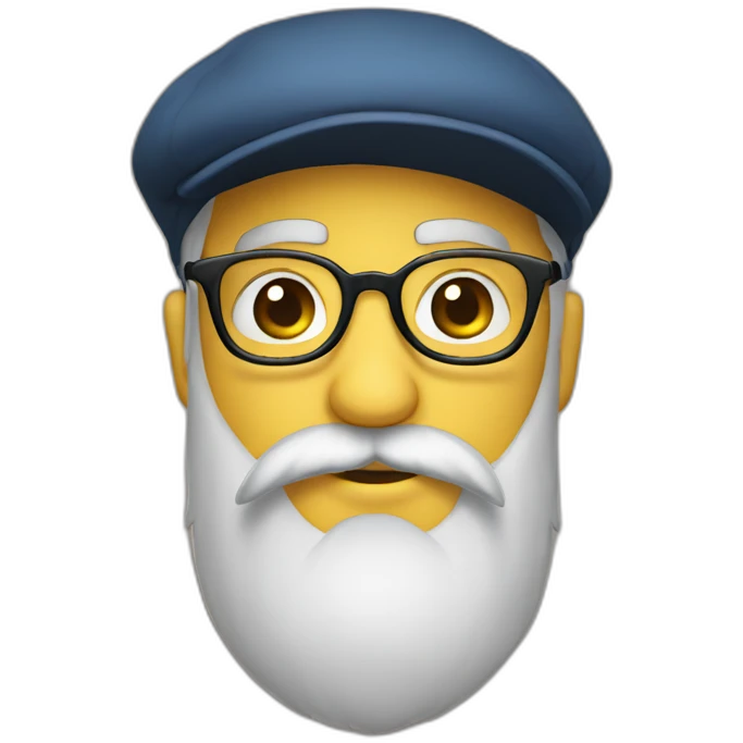 flatcap glasses and beard emoji