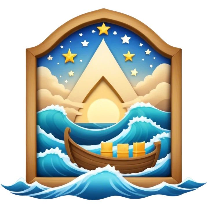 Waves, ark, Virgin, and 12 stars emoji