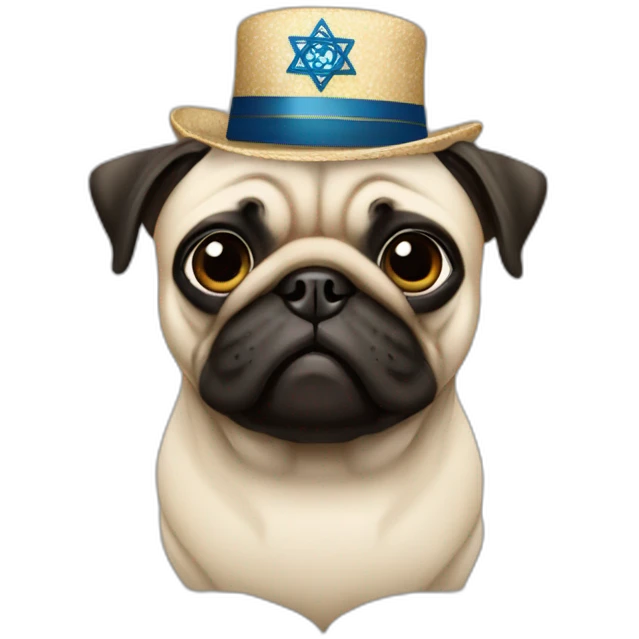 pug with jewish hat emoji