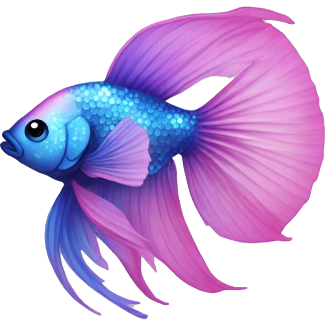 Pink and blue sparkly beta fish  emoji