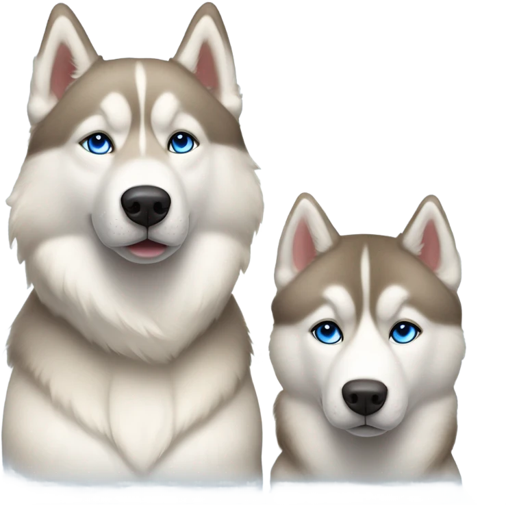 Couple and beige light Husky siberian  emoji