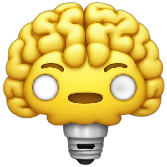 yellow brain with lamp shinint emoji