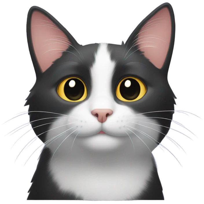 Black cat with one white whisker  emoji
