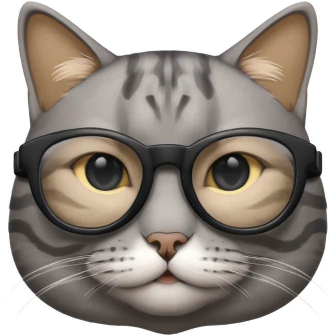 Grey Cat wearing black cooling glass 😎😺 emoji