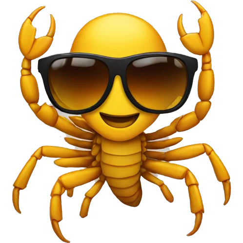 Scorpion with sunglasses emoji
