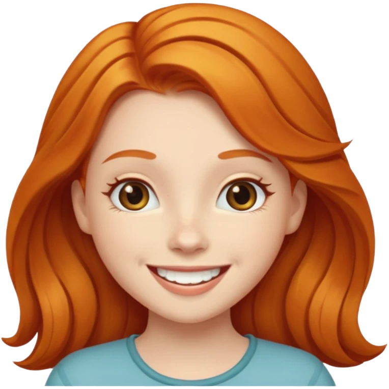 Gorgeous Ginger girl joyous smile emoji