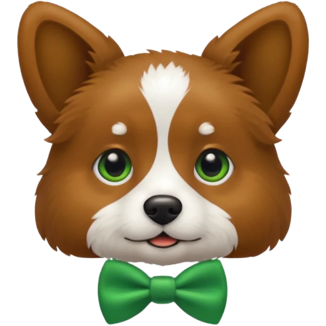 dog with a green bow tie emoji