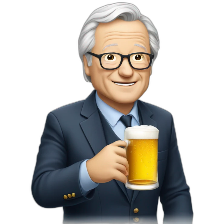 Jean Marie Lepen drink beer emoji