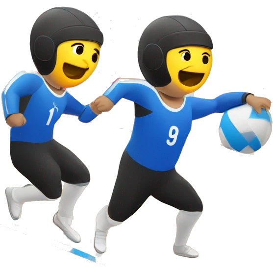 goalball paralímpico, tirado al piso parando el balon con el estomago  emoji