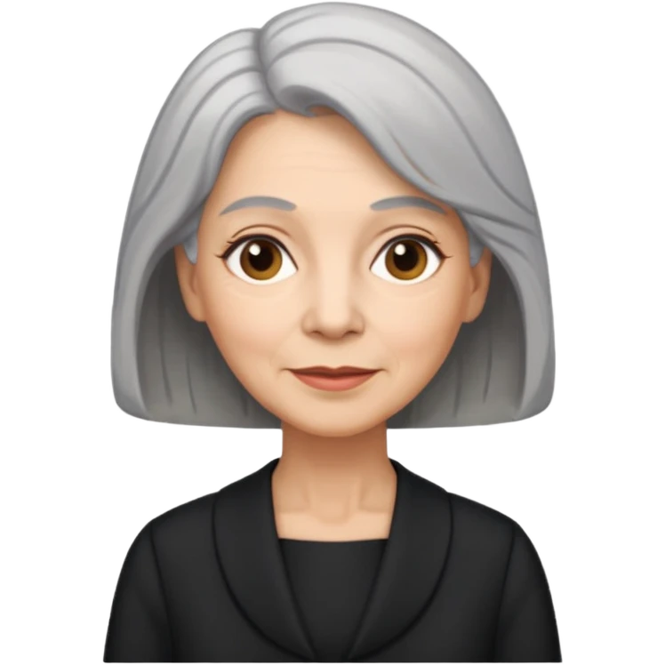 i need an image of a older woman named bonny who is a bind fund manager. where dark black professional dress with grey hair emoji