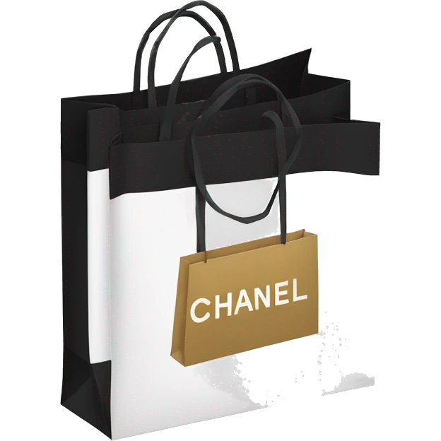Chanel Prada paper shopping bags emoji