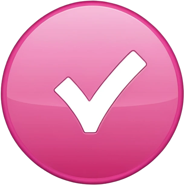checkmark symbol in a circle in pink color that would reflect that a task has been done emoji