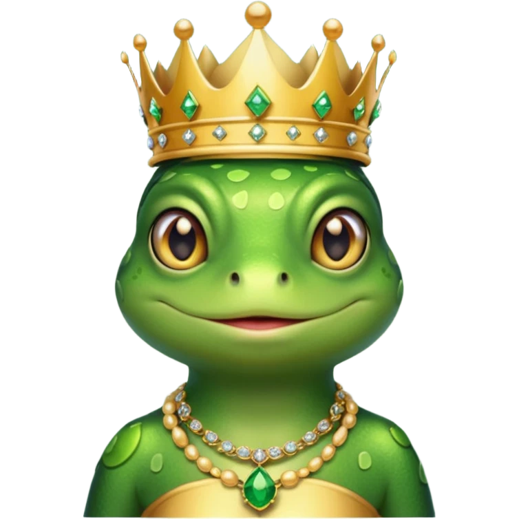 female frog in royal outfit emoji