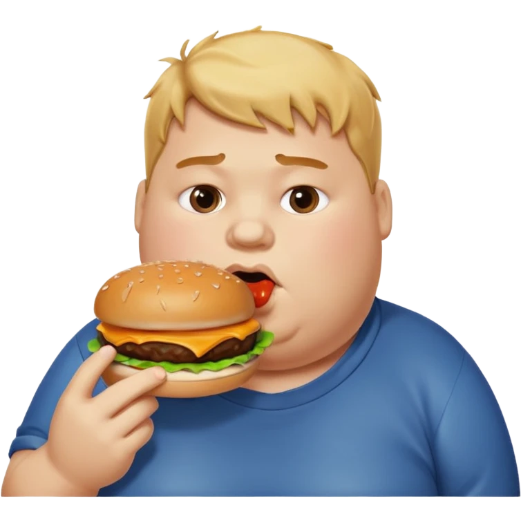 Fat Boy with burger tower emoji