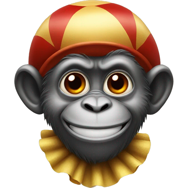Monkey with a clown nose show red nose emoji