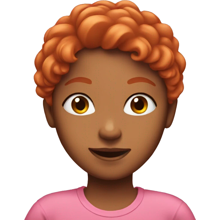 A girl with red hair in a pink T-shirt  emoji