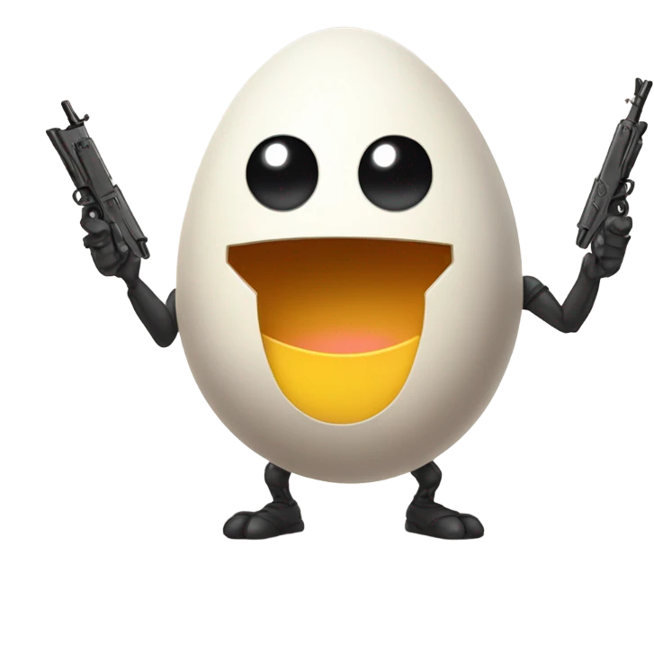 An egg with legs and arms  emoji