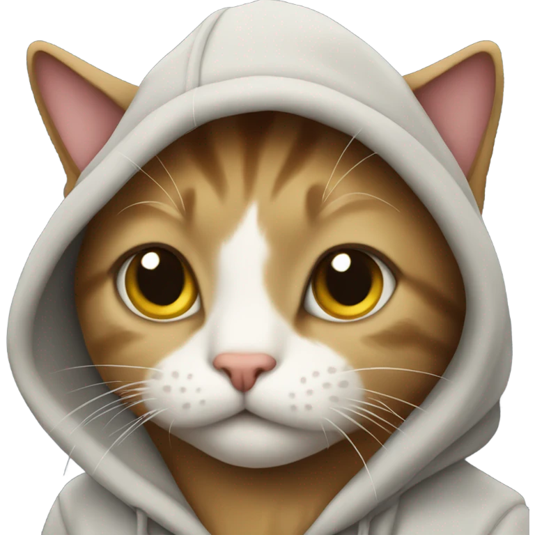 Cat wearing a hoodie emoji