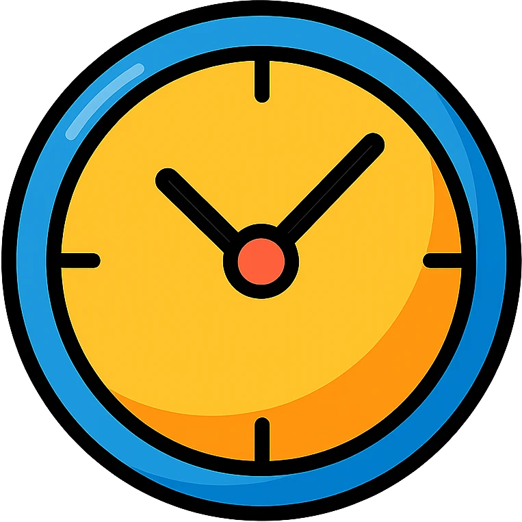 clock icon, clear outlines, strong shadows and highlights, psychosomatics and psychology theme, fun and not too complex emoji