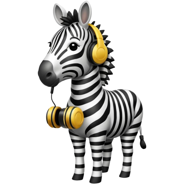 A zebra listening to music emoji