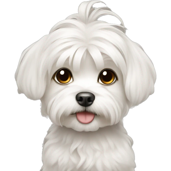 Maltese puppy, tied hair emoji