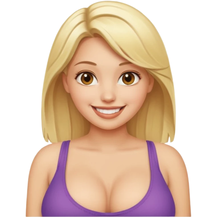 Hot blonde girl with big boobs naked emoji
