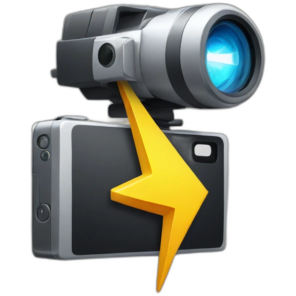 Lightning bolt with video camera  emoji