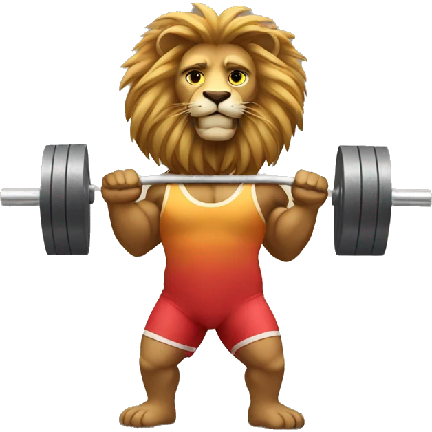 Lion weightlifter emoji