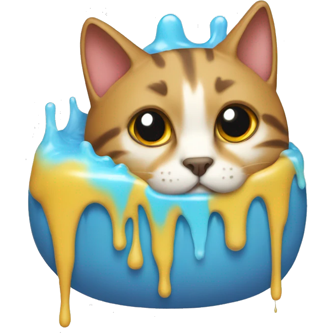 Melting cat emoji