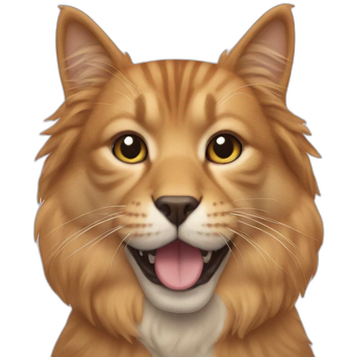 Cat on a dog like queen emoji