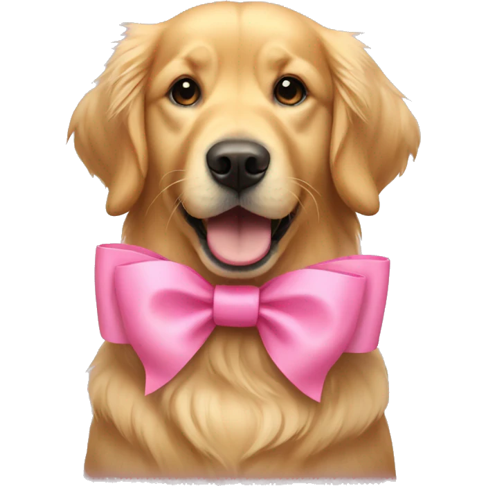 Golden retriever With a pink bow emoji