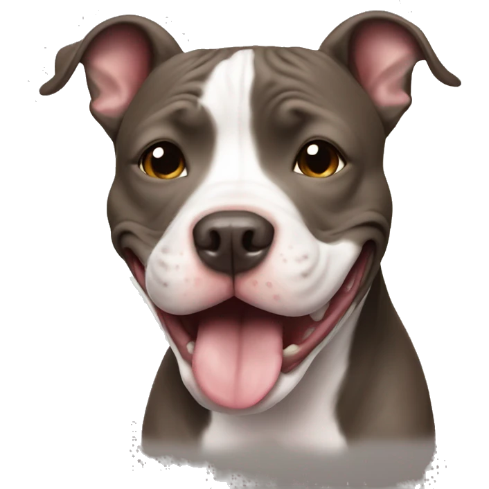 Cute pitbull smiling  emoji